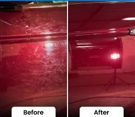 NanoPolix scratch remover before and after results on car paint